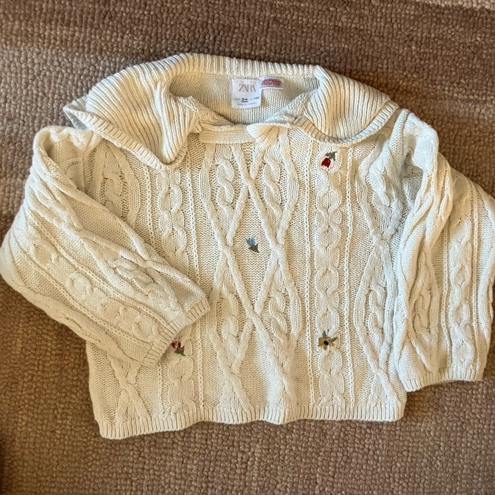 Zara Embroidered Knit Sweater